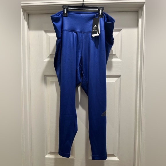 adidas Pants - ADIDAS X ZOE SALDANA AEROREADY SHINE TIGHTS Plus Size 4X Victory Blue